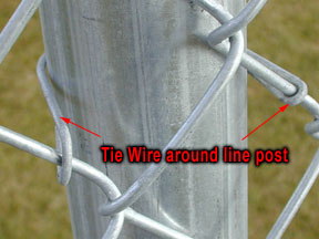 Chain Link Post with Tie Wire
