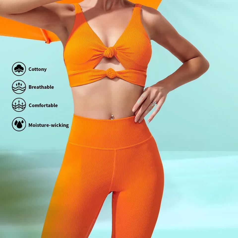 Wholesale Custom Logo Gym Legging High Impact Sports Bra 3PCS Long Sleeve Yoga Wear Gym Fitness Sets