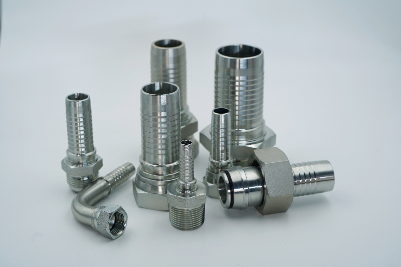 OEM Hyd Fittings Custom Made CNC Turning Machining Stainless Steel Carbon Connectors