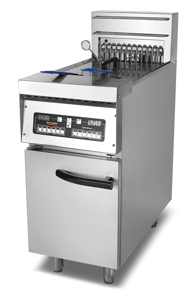 Computerized 1 Tank 2 Basket Electric Chicken Fish Deep Fryer Commercial Snack Machine