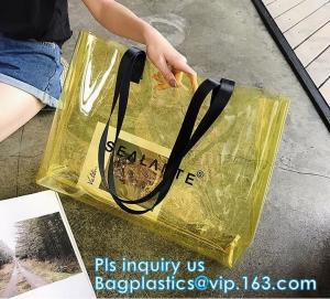 China Promotional PVC Clear Beach Towel Bags, PVC reusable beach bag, Sand Bags Cosmetic Bag Handbag, Handle bag/pvc handle ba on sale 