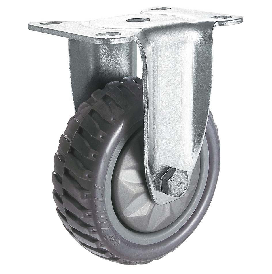 Grey Free Wheel Rubber Plastic Trolley Dustbin Castor Wheel