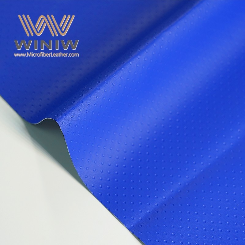 Durable Blue Micro Fiber Syn Leather Imitation Leather Football Leather