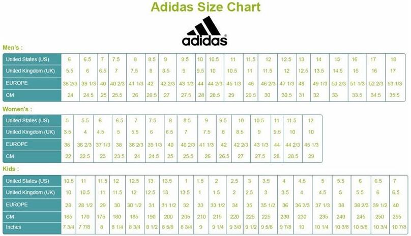 Adidas Nmd Size Chart Cm