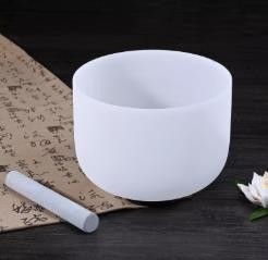 Hot Selling Chakra 7 Notes Frosted Quartz Crystal Singing Bowl Set for Healing and Sound Therapy 0
