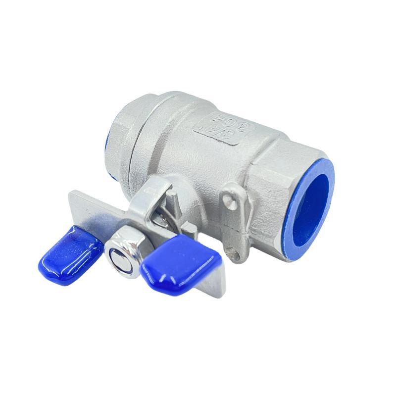 2PC Stainless Steel Ball Valve, NPT Thread with Butterfly Handle