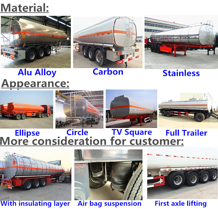 3 Axles Chemical Sulfuric Acid Tank Semi Trailer, chemical tank for H2SO4, HCL 20,000l 25,000l
