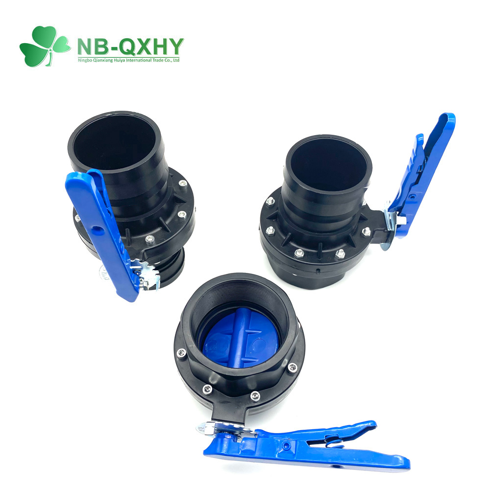 New Type High Temperature Resistance Plastic PE Butterfly Valve for Water Hose