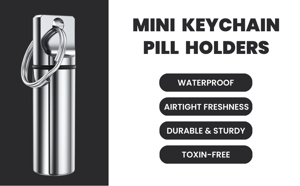 Mini Keychain Pill Holder Pack of 5