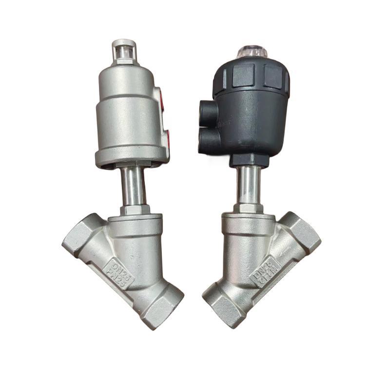 Plastic Actuator Pneumatic Angle Seat Valve with NPT/BSPP Thread Connection