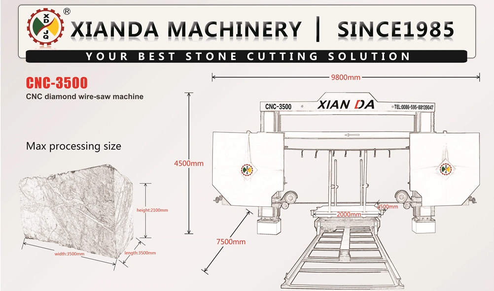 Xianda Four-Spindle Linkage CNC Diamond Wire Saw Machine for Cutting Marble&Granite