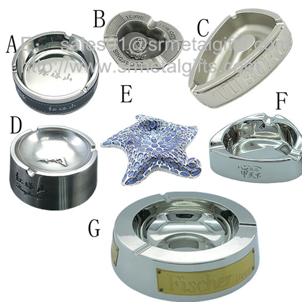 Custom made designer metal cigarette ashtrays