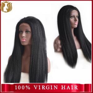 Bleach Knot Kinky Straight Human Hair Wig Peruvian Virgin Hair