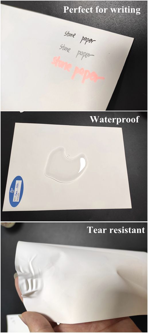 160um High Density Stone Paper Material Made From Minerals Waterproof