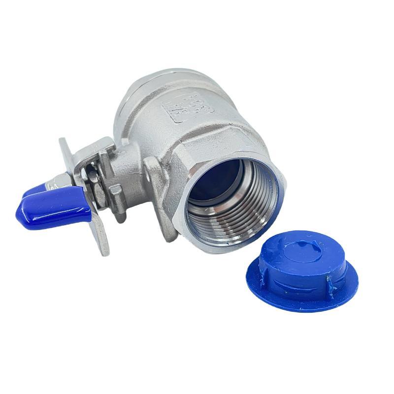 2PC Stainless Steel Ball Valve, NPT Thread with Butterfly Handle