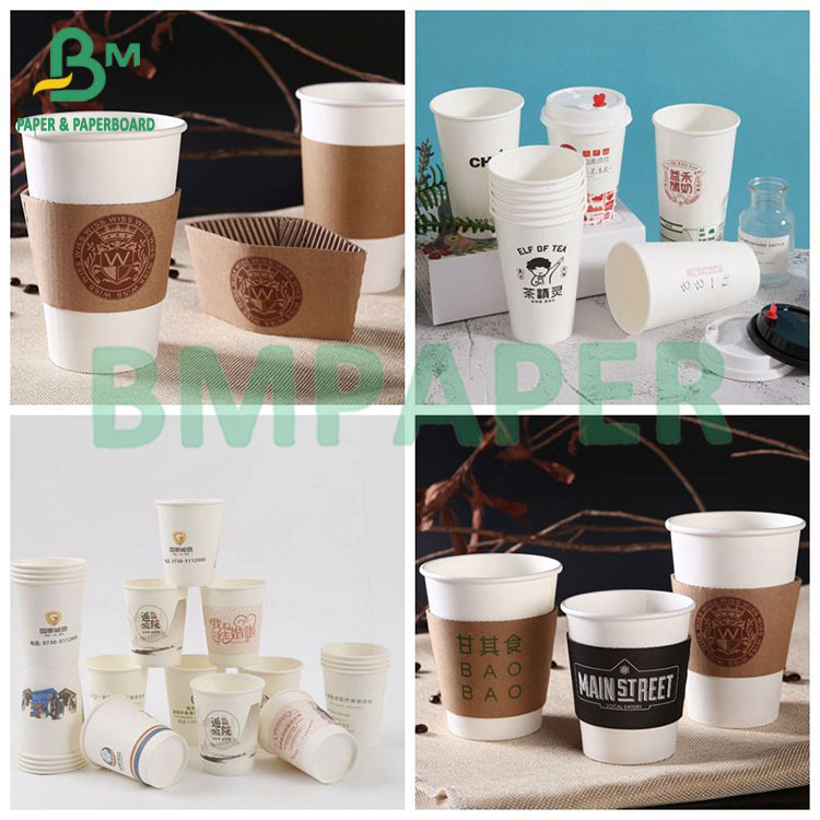  210-320g Printable Patterns Food Grade Uncated Cup Paper For Coffee Cup