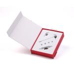 White Retail Shipping Package Box Hard Paper Mini Earphone Package Box With Belt Inner Support