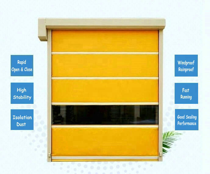 Automatic Plastic Roll up Door with Radar Sensor PVC Fast Door High Speed PVC Door