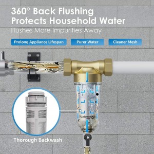 Backwash Spin Down Sediment Water Filter Whole House Pre-Filtration System, 50-Micron (3)