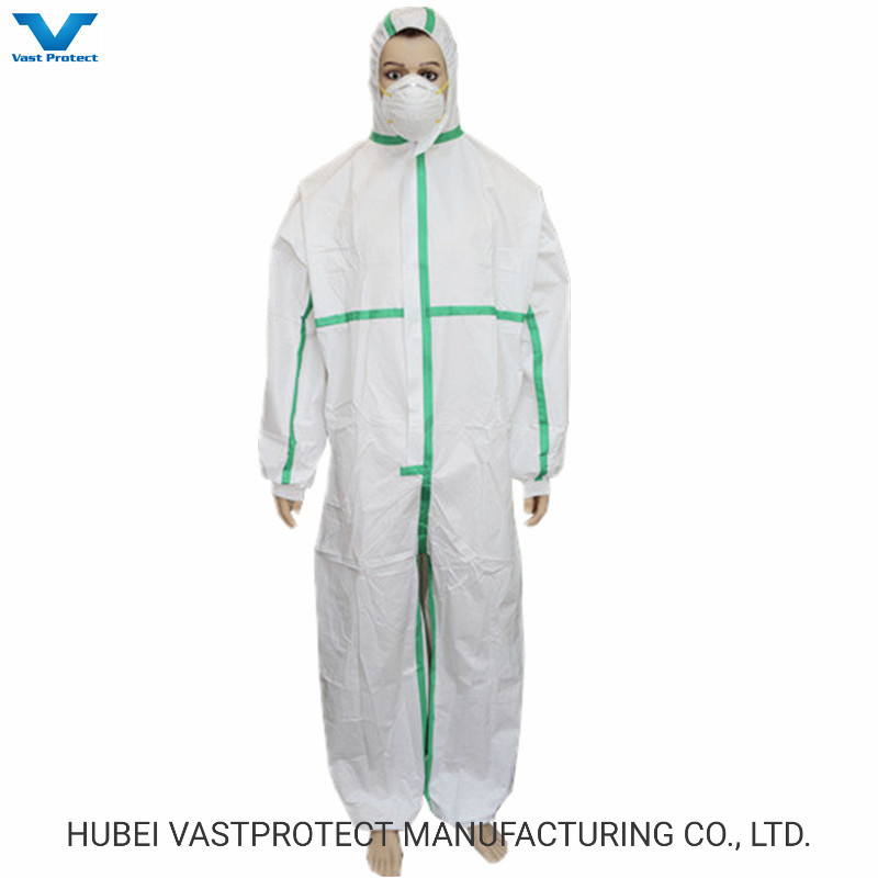 Nonwoven SMS Microporous Waterproof Disposable Protective Coverall
