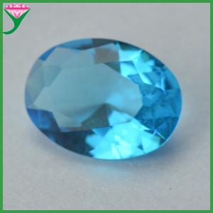 China China manufacturer oval shape blue aquamarine glass gem decorate stone for jewelry on sale 