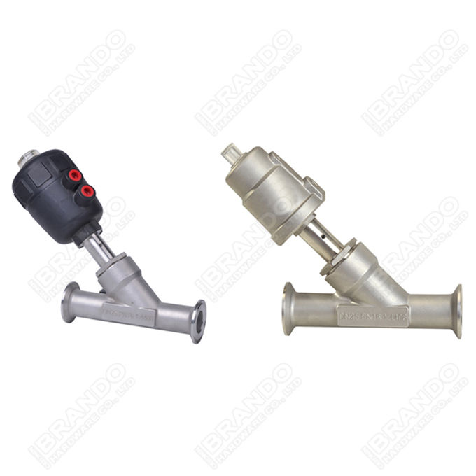 Stainless Steel Pneumatic Threaded Angle Seat Valve Double Acting 5