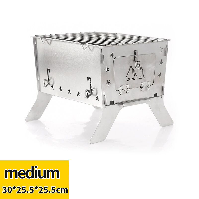 Foldable Stainless Steel Campfire Barbecue Stove Grill BBQ