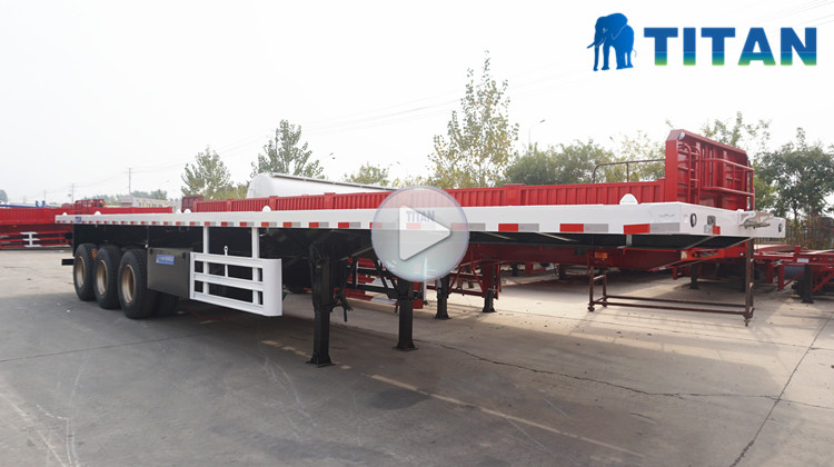 TITAN tri axle 40ft logistics container high bed flatbed trailer