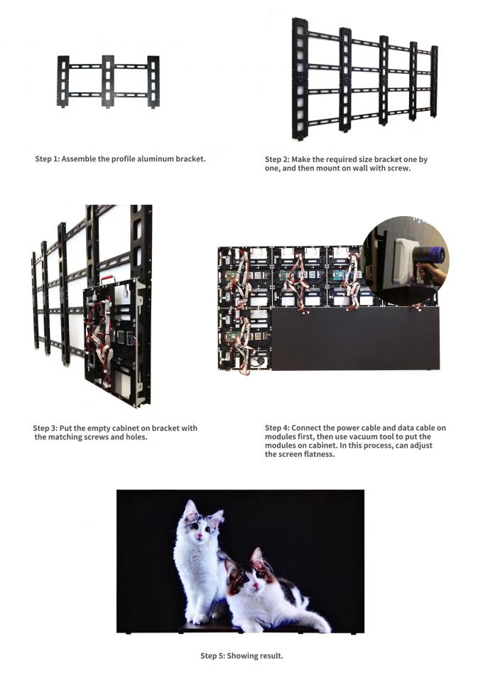 Rental GOB LED Video Wall Screen P1.667 High Resolution with Die-casting Aluminum Cabinet 500*500mm 4