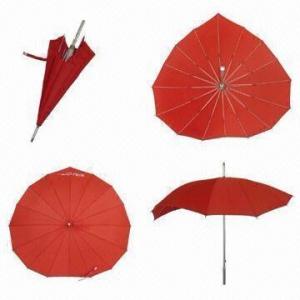 China 23/25 or 27 x 16K 190T Pongee Heart-shaped Umbrella, Aluminum Shaft and Handle, Fiberglass Ribs on sale 