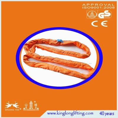 Polyster Lifting Chain Slings Orange Color Customized Round Shape