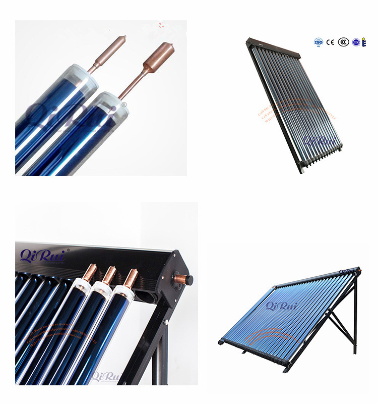 Rooftop Parabolic Trough Heat Pipe Manifold Solar Thermal Water Collector System Balcony CPC Thermal Solar Panel Pressurized Vacuum Tube Solar Collector