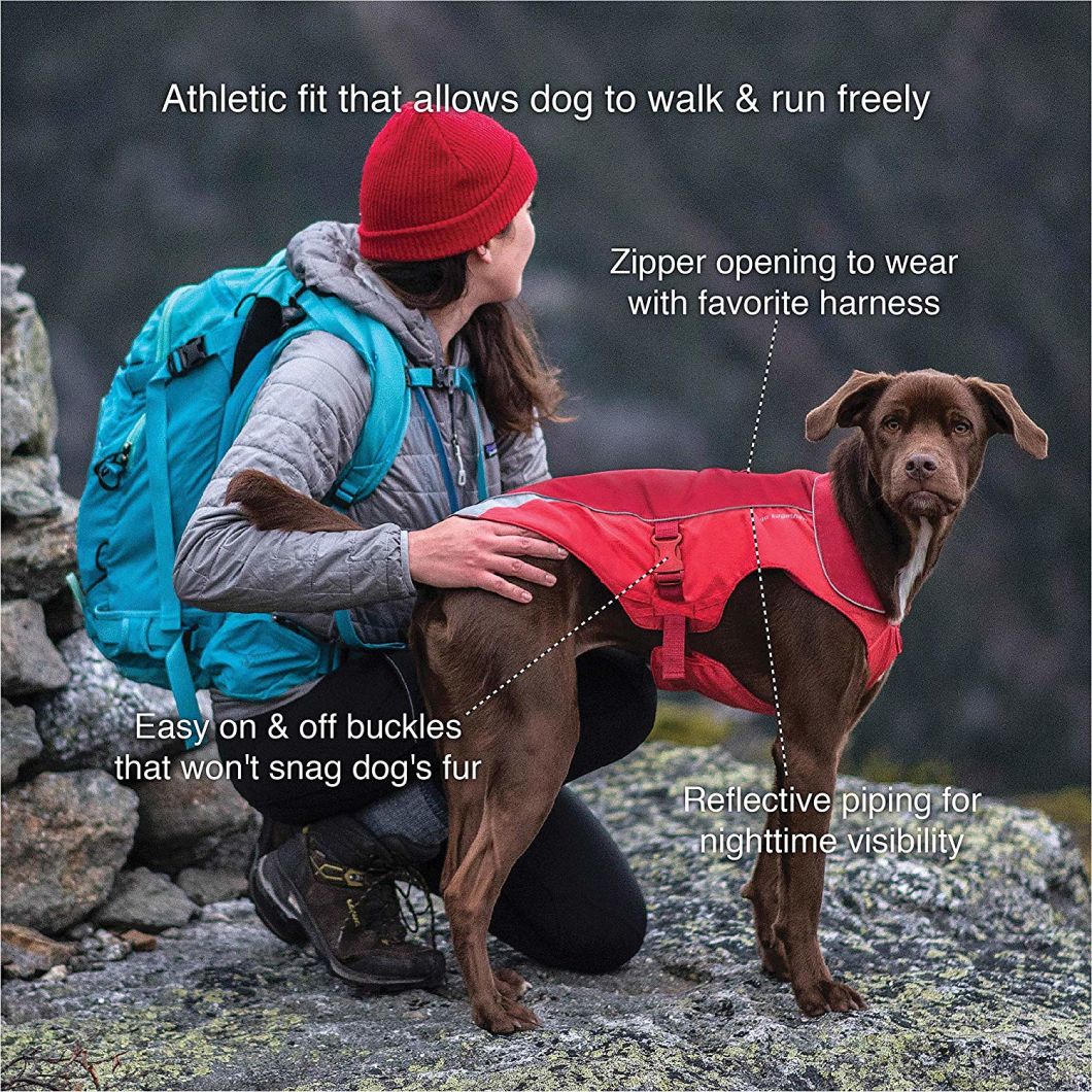 Dog Rain Jacket Especially for Outdoor Adventure with Harness Opening Easy on & off