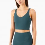 Green Crop Sports Bra For Large Bust , Sleeveless Sports Bra Active Stretch