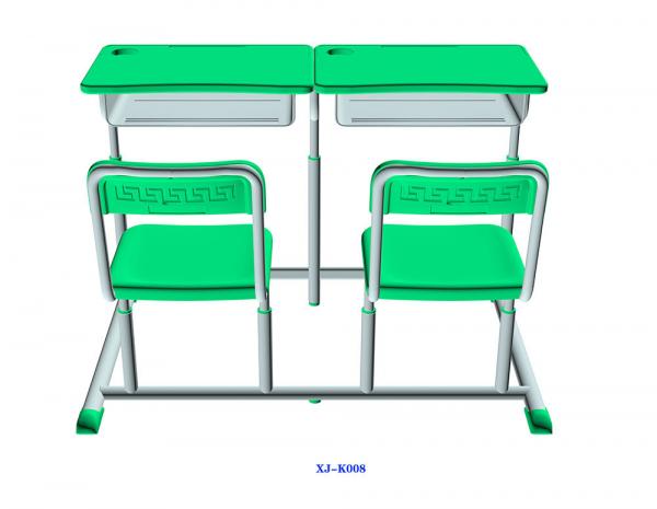Mint Green Student Desk And Chair Set Hdpe Iron Adjustable School