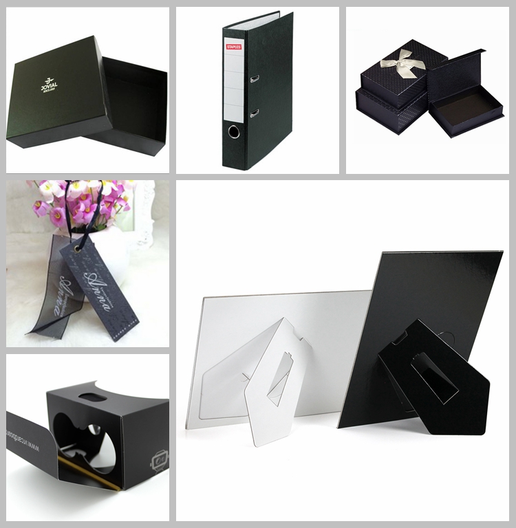 High quality shiny black paper / 1mm black cardboard paper sheet for packaging