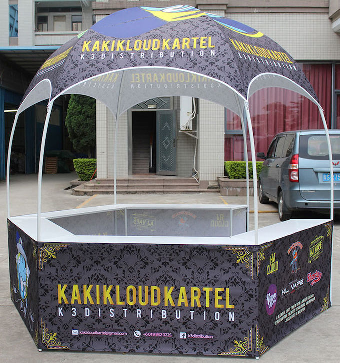 Outdoor Advertising Star Tent Waterproof PU Coated 600D Oxford 3*3M Singe Pole Fire Resistant With Sublimation Printing