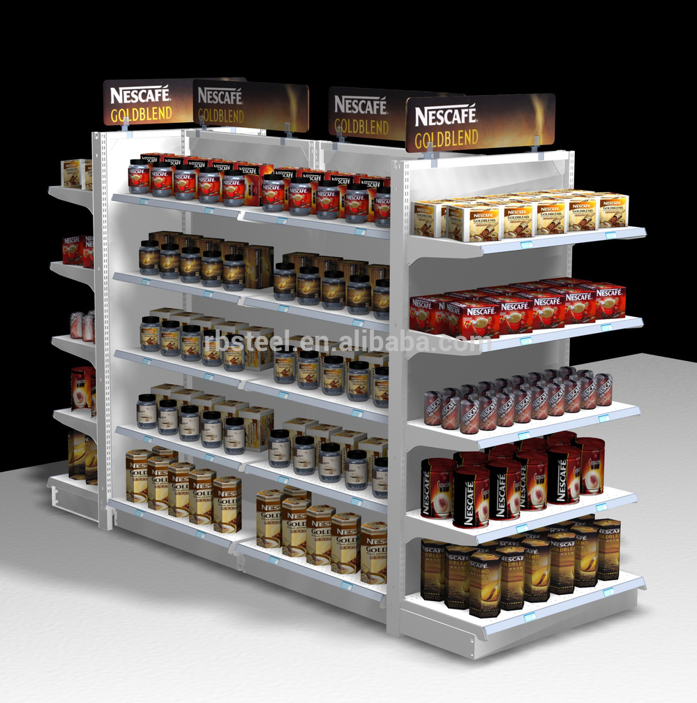 Customized 5 tier beer can display stand for supermarket