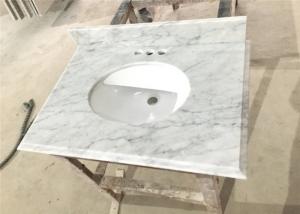 Big Vein White Carrera Marble Countertops Eased Edges With Double