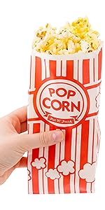 Popcorn Bags - Vintage Striped Popcorn Containers - Disposable Popcorn Bags - Recyclable Popcorn