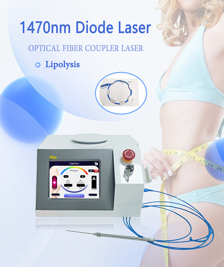 Astiland Portable 1470nm Diode Laser Lipolysis Slimming Machine 15W Fiber-optic Coupling Liposuction Therapy Wight Loss Device