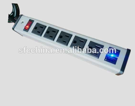 UL 5 outlet power strip with dual USB port charger