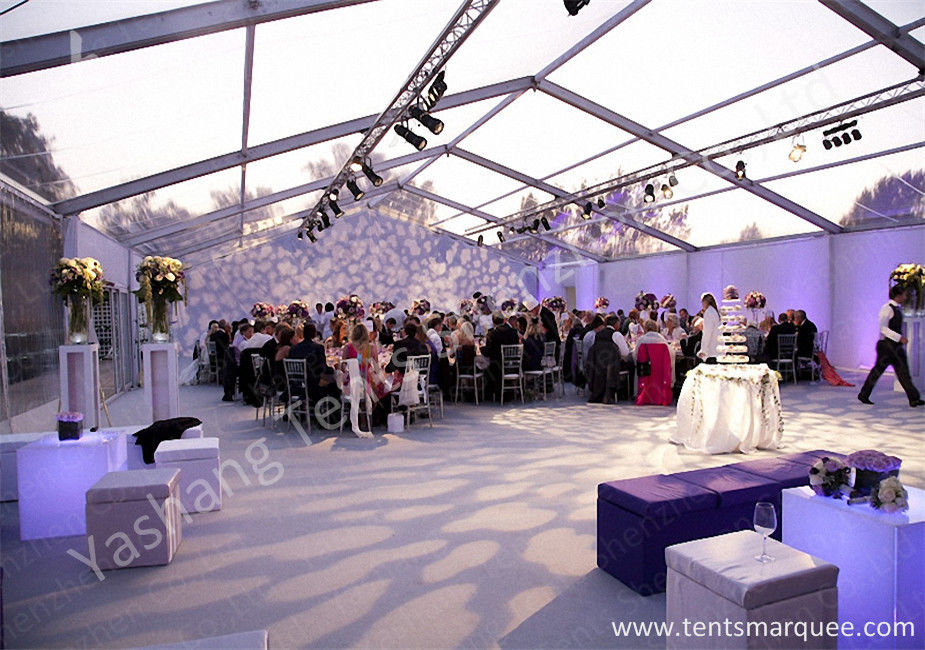 12m Wide Transparent Glass Wall Aluminum Outside Luxury Wedding Tents