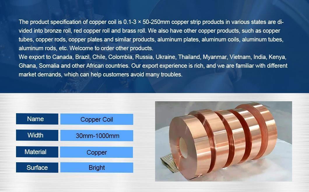 China Hot Sale and Factory Price ASTM C21000 C22000 C23000 Copper Coil/Strip