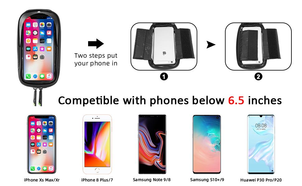 Perfect compatible with cellphones below 6.5 inches, iPhone XR XS MAX