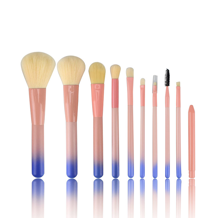 Portable high grade soft synthetic hair OEM 10pcs best brushes customized brush makeup