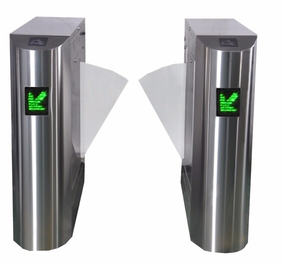 RFID interface CE certificate waist high bidirectional full automatic fast speed stainless steel access control flap turnstile