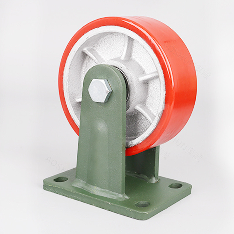 4/5/6/8inch Heavy Duty 1 Ton Red PU Wheel Iron Core Caster Wheel