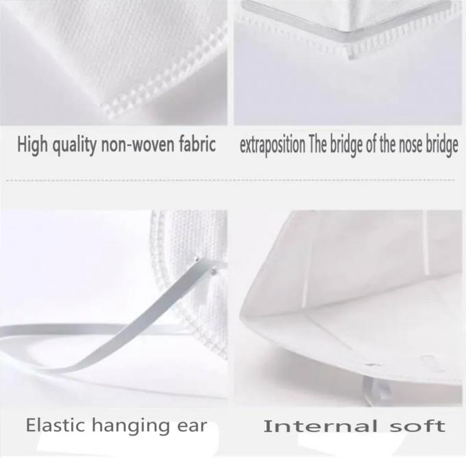 95% Filter Efficiency KN95 Face Mask Earloop Type White Color Skin - Friendly