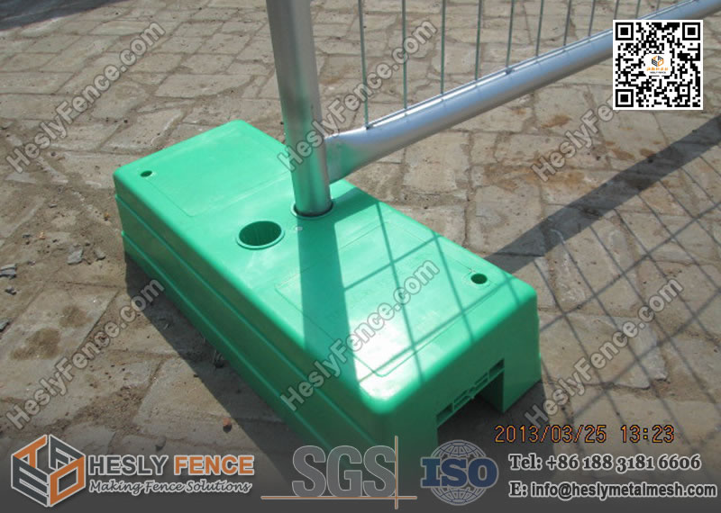 green color temporary fence block